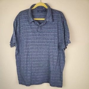 Dockers Short Sleeve Polo Golf Shirt Men’s XXL 2XL Black gray Stripes mercerized